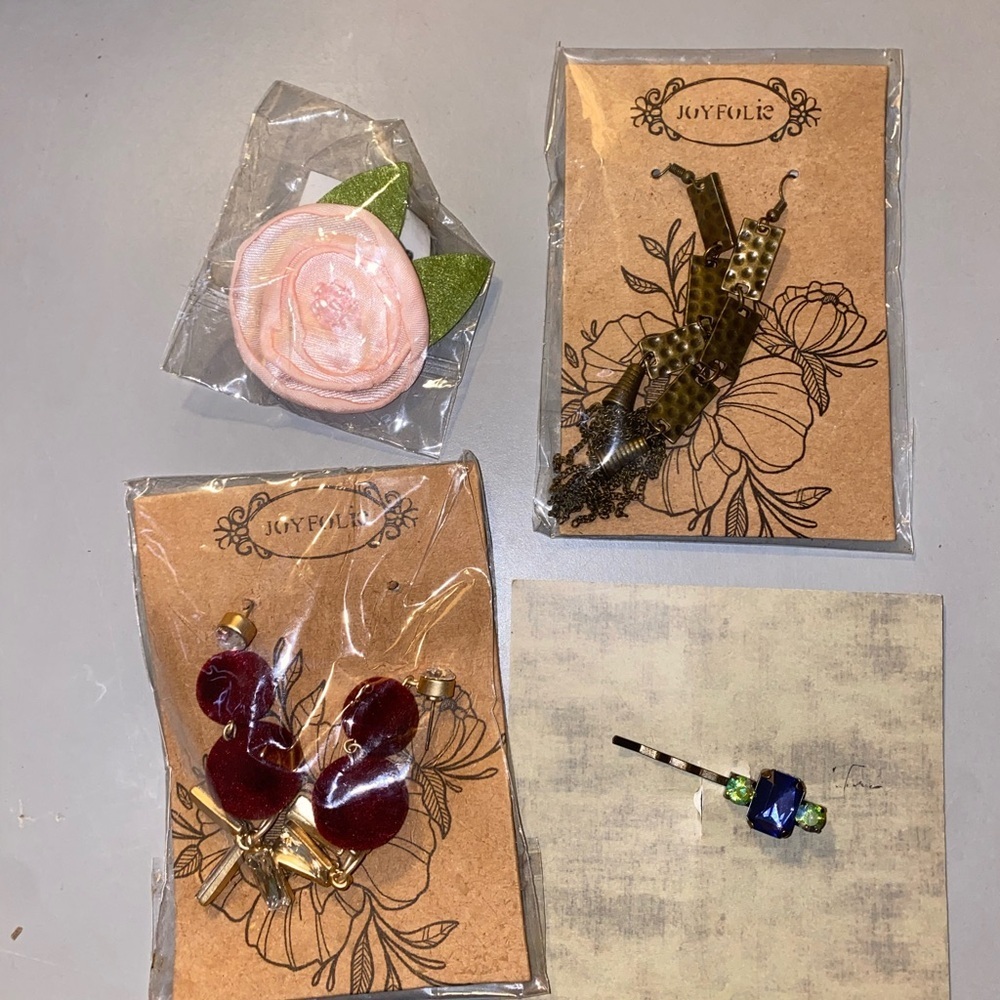 Joyfolie Girls Accessory Lot Earrings Hair Clip Floral Boutique Jewelry